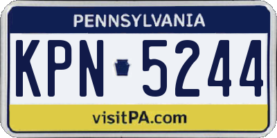 PA license plate KPN5244