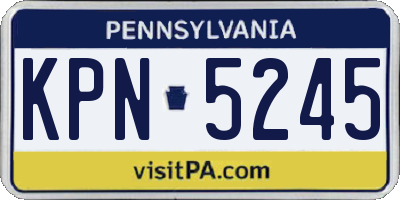 PA license plate KPN5245