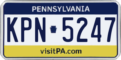 PA license plate KPN5247