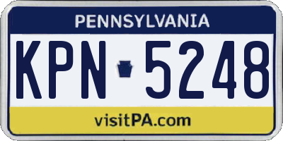 PA license plate KPN5248