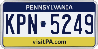 PA license plate KPN5249