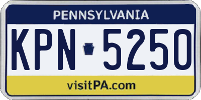 PA license plate KPN5250