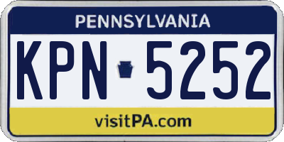 PA license plate KPN5252