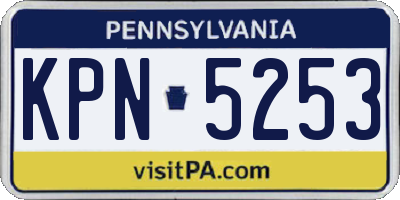 PA license plate KPN5253