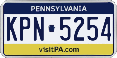 PA license plate KPN5254