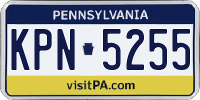 PA license plate KPN5255