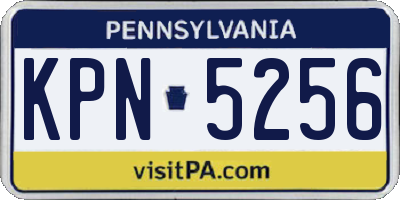 PA license plate KPN5256