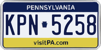 PA license plate KPN5258