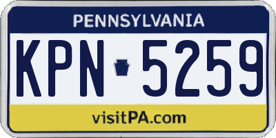 PA license plate KPN5259