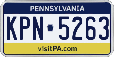 PA license plate KPN5263