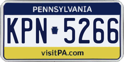 PA license plate KPN5266