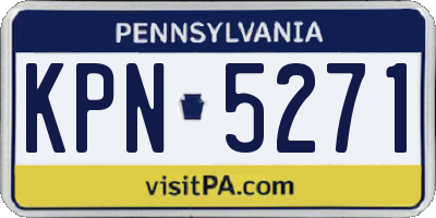 PA license plate KPN5271