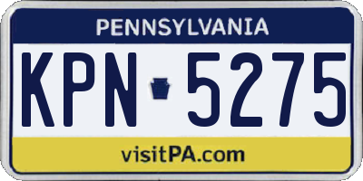 PA license plate KPN5275