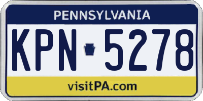 PA license plate KPN5278