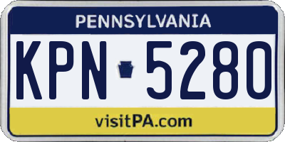 PA license plate KPN5280