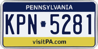 PA license plate KPN5281