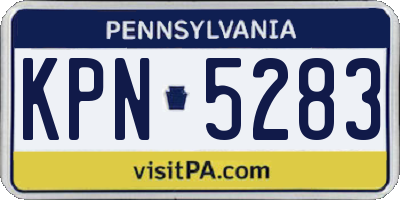 PA license plate KPN5283