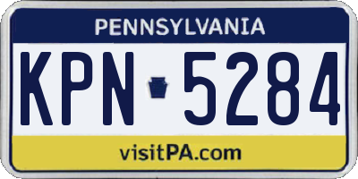 PA license plate KPN5284