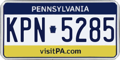 PA license plate KPN5285