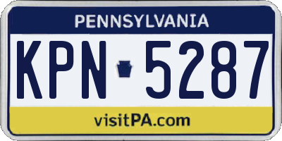 PA license plate KPN5287