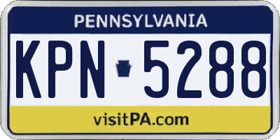 PA license plate KPN5288