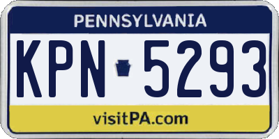 PA license plate KPN5293