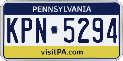PA license plate KPN5294