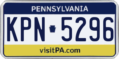 PA license plate KPN5296