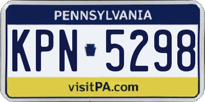 PA license plate KPN5298