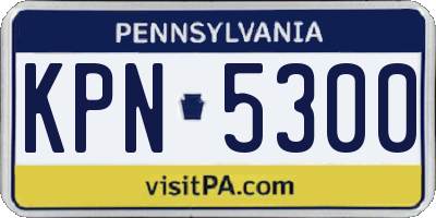 PA license plate KPN5300