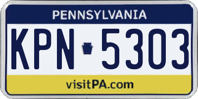 PA license plate KPN5303