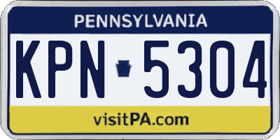 PA license plate KPN5304