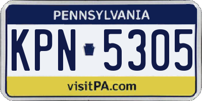 PA license plate KPN5305