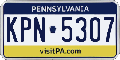 PA license plate KPN5307