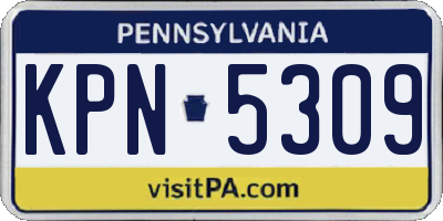 PA license plate KPN5309