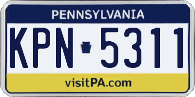 PA license plate KPN5311