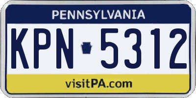 PA license plate KPN5312
