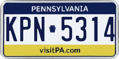 PA license plate KPN5314