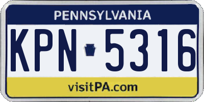 PA license plate KPN5316