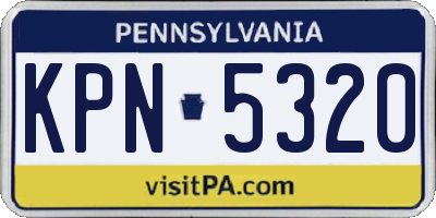 PA license plate KPN5320