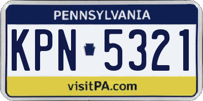 PA license plate KPN5321