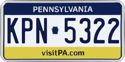 PA license plate KPN5322