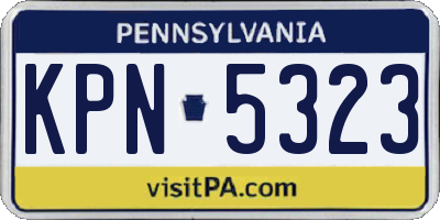 PA license plate KPN5323