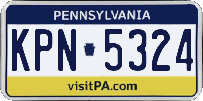 PA license plate KPN5324