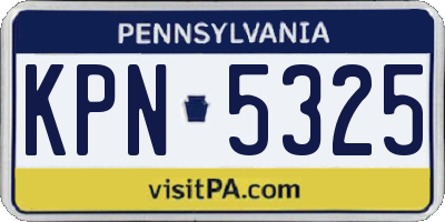 PA license plate KPN5325