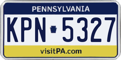 PA license plate KPN5327