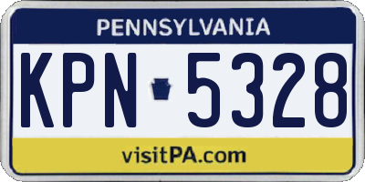 PA license plate KPN5328