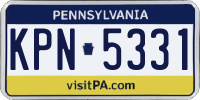 PA license plate KPN5331