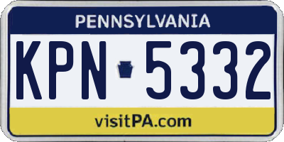 PA license plate KPN5332