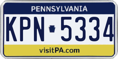 PA license plate KPN5334